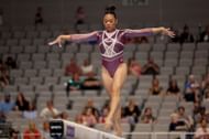 Suni Lee at the 2024 Xfinity U.S. Gymnastics Championships . (Photo by Elsa/Getty Images)